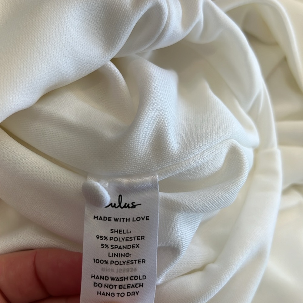 Lulus wedding sleeveless mermaid style square neck white dress size XS NWT - Picture 11 of 12